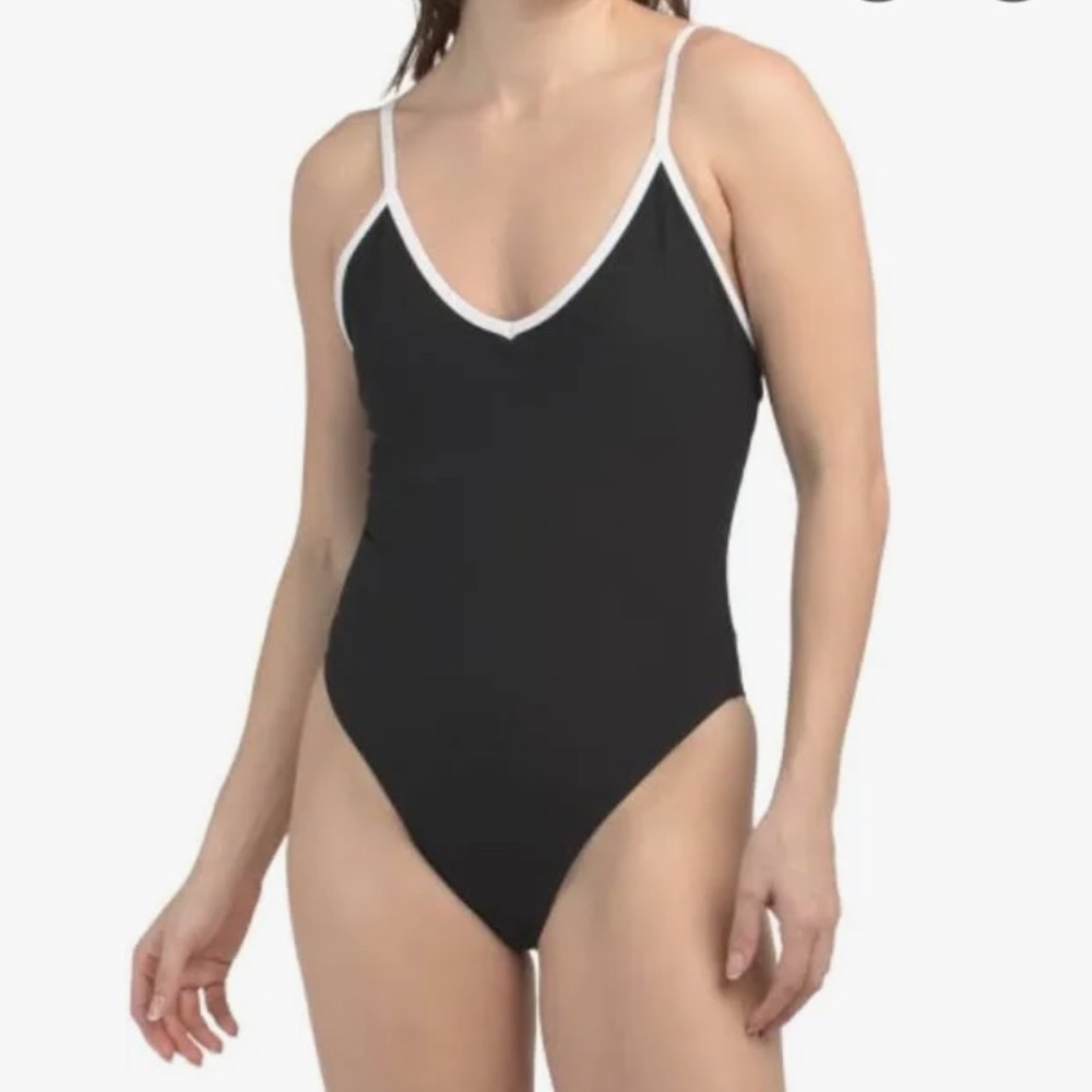 Contrast one piece swimsuit